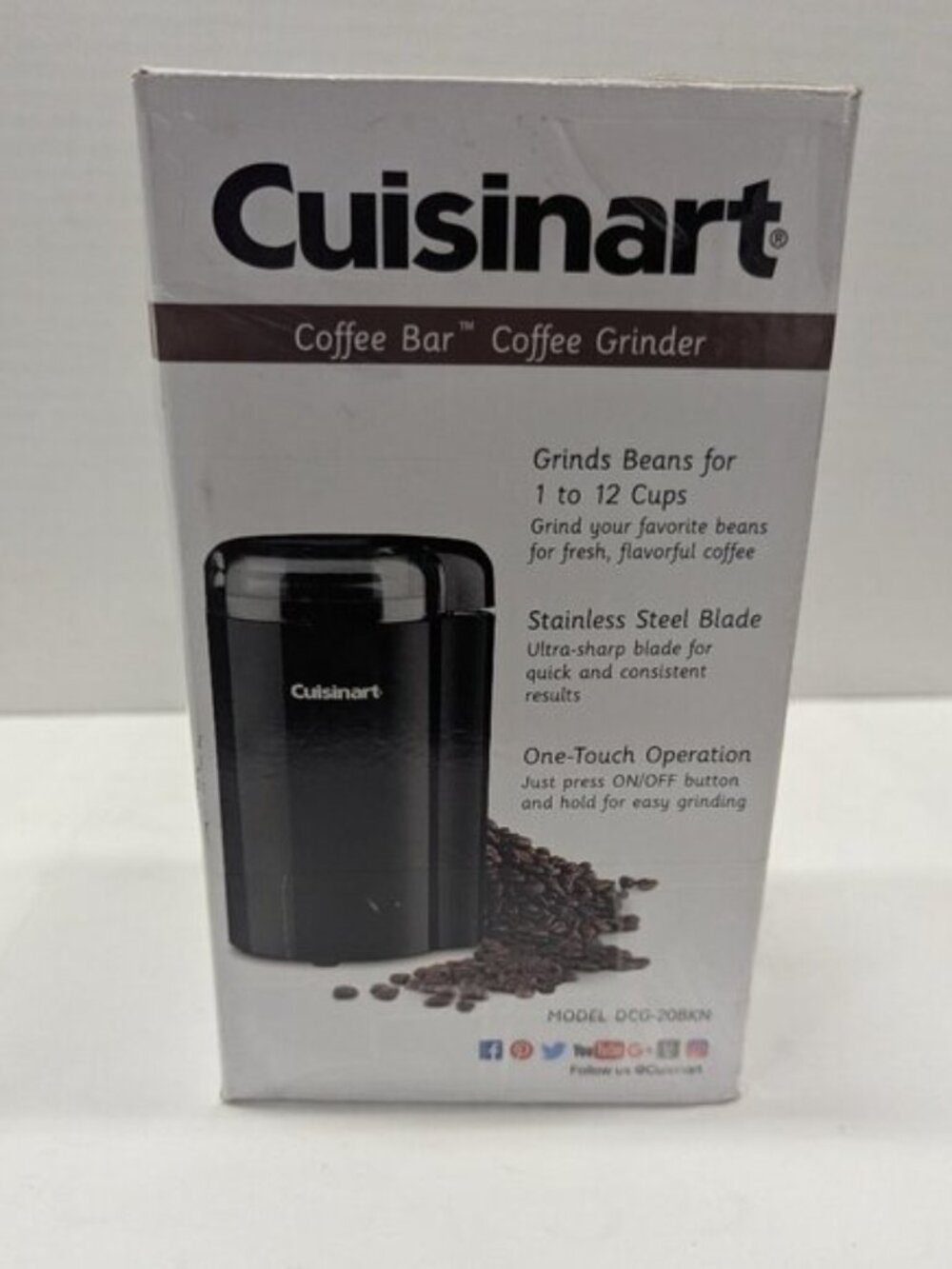 Cuisinart DCG-20BKN Coffee Grinder 12-Cup, Stainless Steel Blades –Black